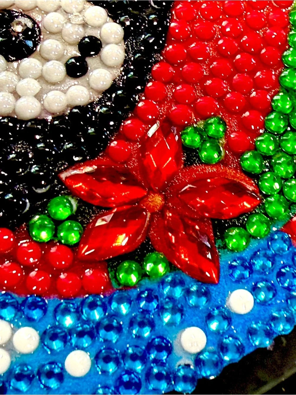 Festive Glittering Penguin Glass Wall or Window Hanging